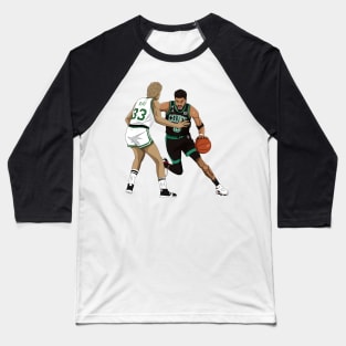 Jayson Tatum vs Larry Bird Baseball T-Shirt